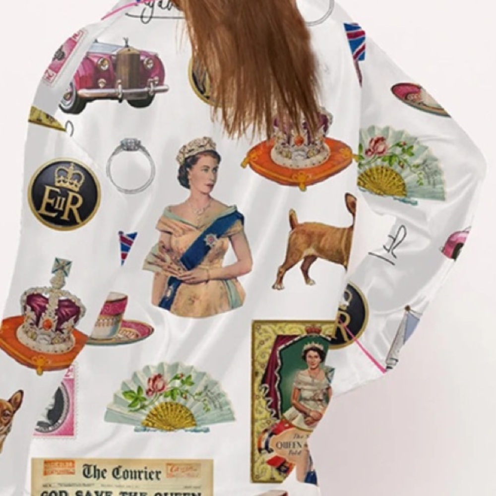 SheShow Queen Elizabeth II Vintage Pajama Set size XXL new with Tags - Picture 2 of 16